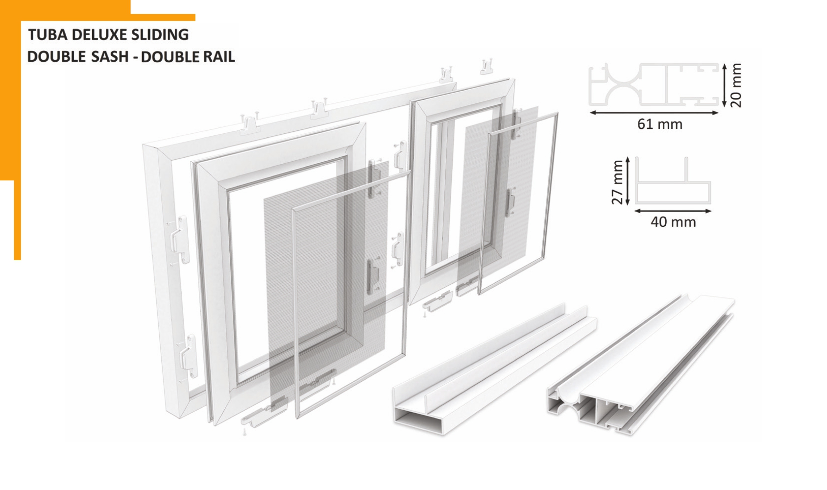 Tuba Deluxe Double Sash Double Rail