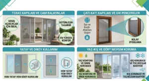 piliseli Sineklik kullanım alanlarını gösteren görsel Kolajı